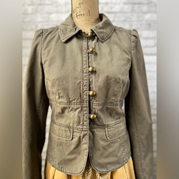 LOFT Jackets & Blazers - ANN TAYLOR LOFT Military Style Jacket with Gold Buttons & Elbow Patches Size 4